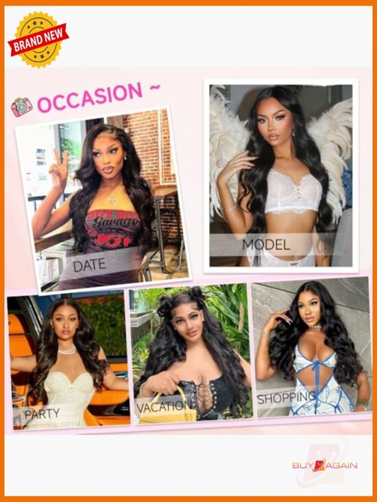 13x6 Lace Front Wig Human Hair Body Wave 34 Inch Long Pre Plucked